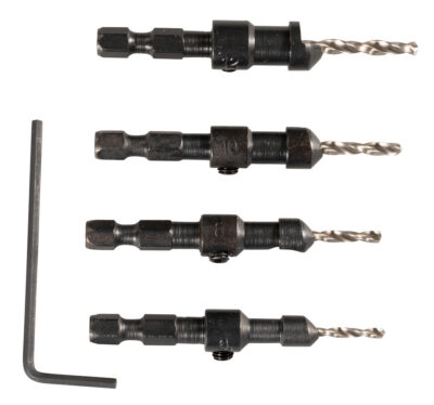 ZESTAW POGŁĘBIACZ STOŻKOWY I WIERTŁA 2.4-3.6MM 4 SZT.