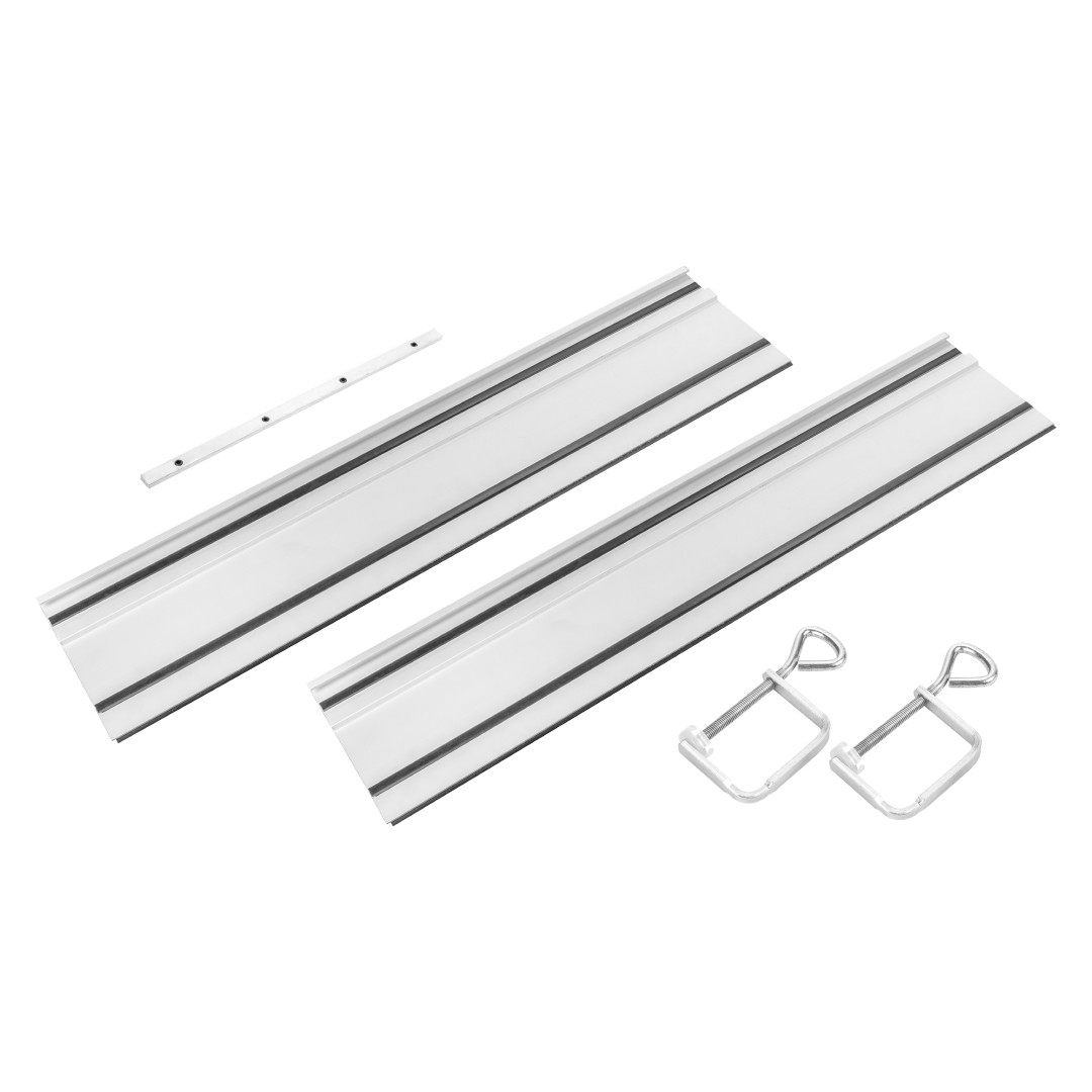 SZYNY PROWADZĄCE 2*700MM 2 ZACISKI ŁĄCZNIK