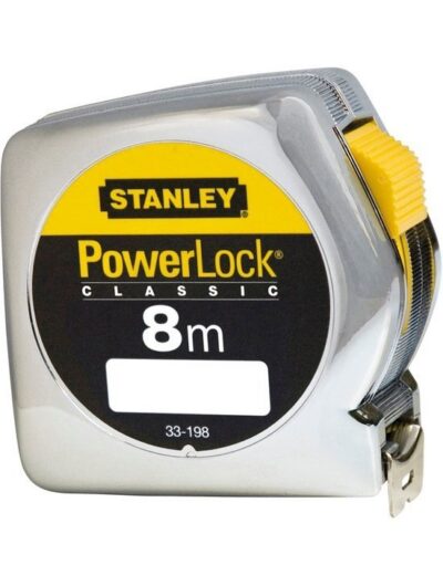 MIARA POWERLOCK, CHROMOWANA OBUDOWA PLASTIKOWA 8M/25MM [L]