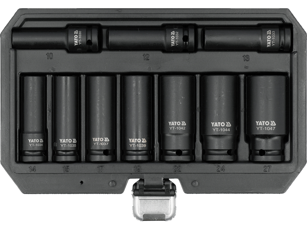 KOMPLET NASADEK UDAROWYCH 1/2'' DŁUGICH 10 SZT. 10-27MM